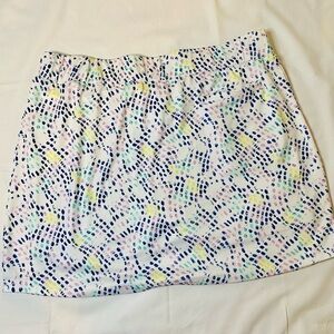Pebble Beach White / Multicolor Athletic Skirt with Shorts Size XL